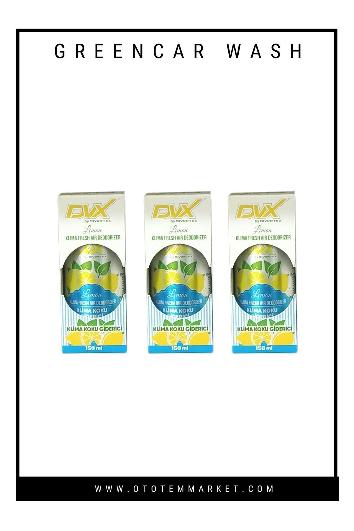 Divortex Klima Hava Tazeleme Spreyi 150 Ml Limon Kokulu 3 Adet